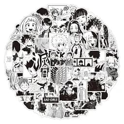 Стікерпак Манга емоції: Чорно-білий світ Набір наклейок GeekLand Manga Emotions: Black and White World 50 штук