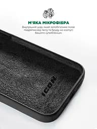 Силиконовый чехол для Apple iPhone 14 Pro Max, ICON2 Case, черный, противоударный, панель, защита всего корпуса, матовая поверхность Soft Touch, выступает над дисплеем, совместим с защитными стеклами и пленками, с микрофиброй, ArmorStandart (ARM63617) - мініатюра 7