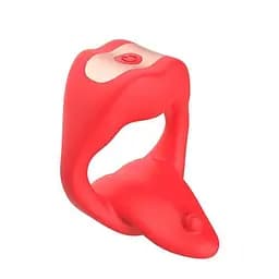 Смарт віброкільце Love Spouse Tongue Червоний K000856