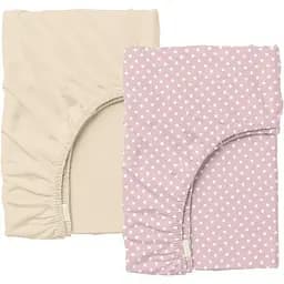 Набір простирадл на резинці Cosas DOTS CS1 60х120х12 см (SetSheet_Beige_DotsRose_120x60)