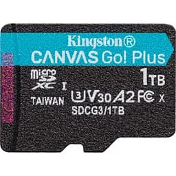 Карта пам'яті Kingston microSDXC Canvas Go! Plus 1TB Class 10 UHS-1 U3 А2 V30 + SD адаптер (SDCG3/1TB) [112838] - мініатюра 3