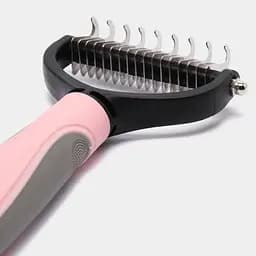 Щітка-гребінець для тварин двостороння Pet Knot Comb для вичісування шерсті котів та собак Рожевий  - мініатюра 3