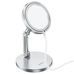 Тримач Hoco Daring magnetic wireless charging desktop stand PH39 (без MagSafe) сріблястий - мініатюра 4