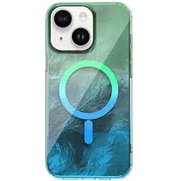 Чохол Epik TPU Shiny Mountain MagFit для Apple iPhone 15, 6.1 Green/Blue