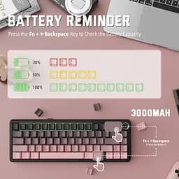 Ігрова механічна клавіатура Attack Shark X66 / 60% / Три режими підключення / Strawberry Switch / Pink - мініатюра 4