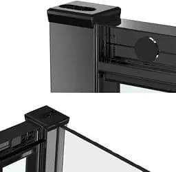 Душова кабіна Dusel EF-185BP + EF181BP Black Matt Paint 1200x900x1900, Чорний матовий, Універсальна, прозрачний, Чорний матовий, 120x90 - мініатюра 3