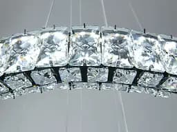 Підвісна LED люстра Diasha 7968/600+400+200BHR хром із трьома кришталевими кільцями та пультом - мініатюра 5