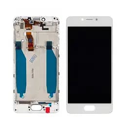 Дисплей для Meizu M5C с белым тачскрином и корпусной рамкой