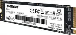 SSD накопичувач 240GB Patriot P310 M.2 2280 PCIe NVMe 3.0 x4 TLC (P310P240GM28) - мініатюра 3