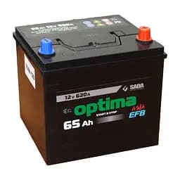 Автомобильный аккумулятор Optima EFB Asia 6СТ-65 (-/+) Евро, 12В 65Ач 620А