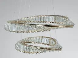 Підвісна LED-люстра Diasha D8812/600+400B G, кришталеві кільця Ø100 і Ø60 см, 86 W, пульт ДК - мініатюра 5
