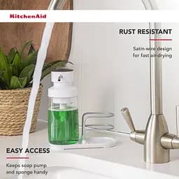 Диспенсер для миючого засобу KitchenAid Sinkware з підставкою для губки білий (KEG887OSWH) - мініатюра 9