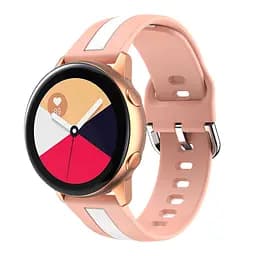 Ремінець для Samsung Galaxy Watch 5 40mm - рожево-білий ширина кріплення 20мм силікон Watchbands D2 Normal (W37-0WB8837777) - мініатюра 2