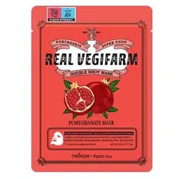 Тканинна маска для обличчя Fortheskin Super Food Real Vegifarm Double Shot Mask Pomegranate Гранат, 23 мл