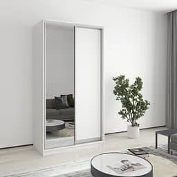 Шафа-купе дводверна MebelStar Стандарт AL ДСП/Дзеркало 110x60x210 см Аляска білий (MBS-2406)