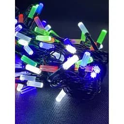 Новорічна гірлянда Восьмигранний рубін 6 м - 100 кольорових лампочок