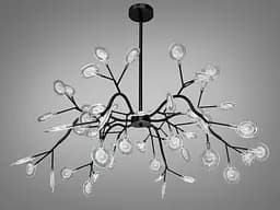 Модная подвесная люстра для зала Светлячок, 54 лампы, золото сатин