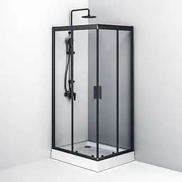 Душова кабіна Am.Pm Gem 100x80 см без піддону black matt W90UG-404-100280-BT, Чорний матовий, Універсальна, прозрачний, Чорний матовий - мініатюра 5