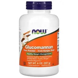 Порошок з кореня коньяку NOW Glucomannan, 227 грам для роботи кишечника