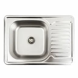 Кухонна мийка з нержавіючої сталі Platinum 7050 декор (0,8/180 мм), R, Decor