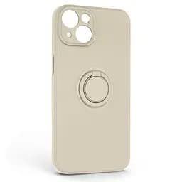 Силиконовый чехол для Apple iPhone 14, Icon Ring, слоновая кость, панель-накладка, с кольцом-подставкой на 360°, противоударный, возможность использования магнитных держателей, ArmorStandart (ARM68692)