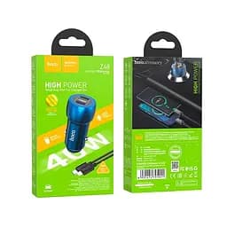 Адаптер автомобільний HOCO Type-C to Lightning Cable Tough dual port car charger Z48 |2Type-C, 40W/3A, PD/QC| - мініатюра 2