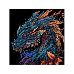 Картина за номерами Strateg Могутній дракон на чорному фоні 30х30 см