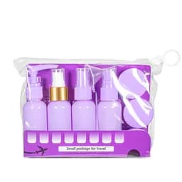 Дорожный набор из 7 флаконов для косметики в косметичке WH Travel Bottles Set, Фиолетовый