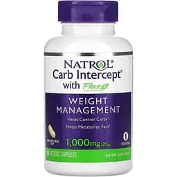 Регулятор углеводов Natrol Carb Intercept with Phase 2 белая фасоль 1000 мг 60 капсул (NTL16176)