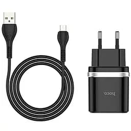 Мережевий зарядний пристрій 1USB Hoco C12Q 3A Black + USB Cable XiaomicroUSB - мініатюра 5