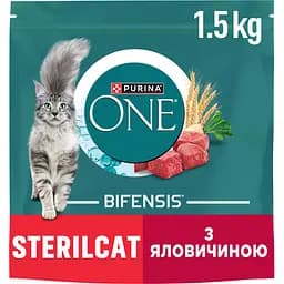 Сухий корм для стерилізованих котів Purina One Sterilcat з яловичиною 1.5 кг 