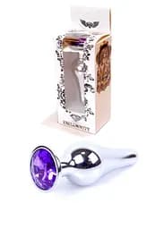 Анальная пробка с кристаллом Jewellery Silver Butt Plug 9.3 см (фиолетовый)