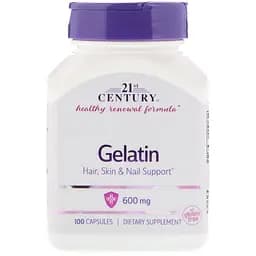 Желатин 21st Century Gelatin 600 мг 100 капсул