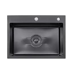 Кухонна мийка Kroner KRP Derby - 5843HM PVD (2,5/0,5 мм) CV027241, Чорний