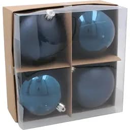 Комплект ялинкових кульок Chomik пластикові 10 см сині 4 шт. (GIF3917)