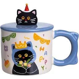 Чашка порцелянова Kitten's Birthday 400 мл синій FM-24A