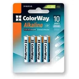 Батарейка AAA (LR03), щелочная, СolorWay Alkaline Power, 4 шт, 1.5V, Blister (CW-BALR03-4BL)