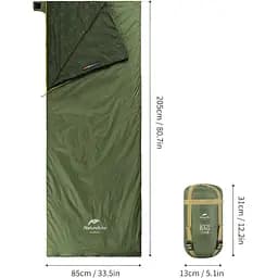 Спальний мішок Naturehike LW180 Mini NH21MSD04 XL Right Dark Green [697564188437] [146671] - мініатюра 2