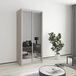 Шафа-купе дводверна MebelStar Уні AL 2 Дзеркала 90x45x210 см Кашемір (MBS-2656)