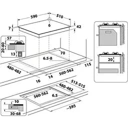 Варильна поверхня Whirlpool GOWL628NB газова [138083] - мініатюра 4