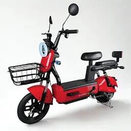 Городской электровелосипед EVOBIKE Nova S 500W с пассажирским сиденьем, поворотниками, корзиной и дисплеем, 48V 12Ah (экономный, до 40 км/ч), красного цвета