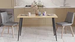 Кухонный стол Марсель 50 Ferrum-decor 75x120x70 Черный металл ДСП Дуб Артизан 32 мм (FRD-106710)