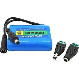 Аккумулятор QiSuo QS12018 литиевый для техники роутера 12V 1.8Ah с элементами Li-ion 18650 DC5.5x2.1