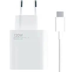 Зарядний пристрій Xiaomi 120W Combo з кабелем юсб-с (MDY-13-EE) білий