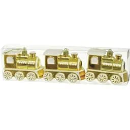 Набір ялинкових прикрас Jumi Потяг золотий 3 шт. (5900410792319)