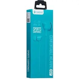 Дротові навушники Celebrat вакумні з мікрофоном 3.5 mm G7 Comfortable wearing 1.2 m Blue - мініатюра 2
