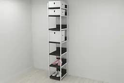 Шкаф Гардероб Уни секция 4 серии Коннект Ferrum-decor 220x40x50см Белый металл ДСП Венге Магия 32 мм (FRD-104556)