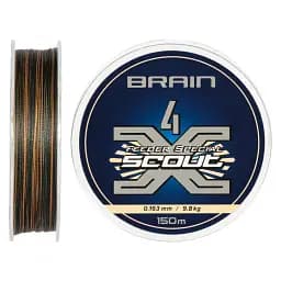 Шнур Brain Scout 4X 150 м (ca мo) 0.163 мм 9.8 кг
