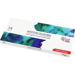 Набір акварельних фарб Rosa Studio картонний пенал 24 кольорів х 2,5 мл кювета 340324