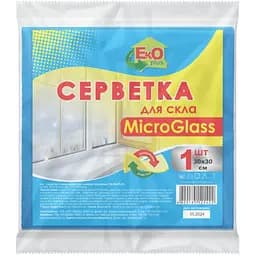 Салфетка EKO+ Микрофибра для стекла 30х30 см 1 шт.